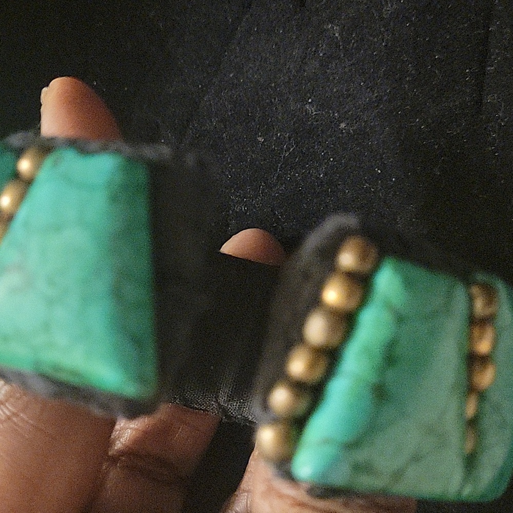 Ooak Turquoise Stretch Opened Cuff Bangle Nwot - image 2